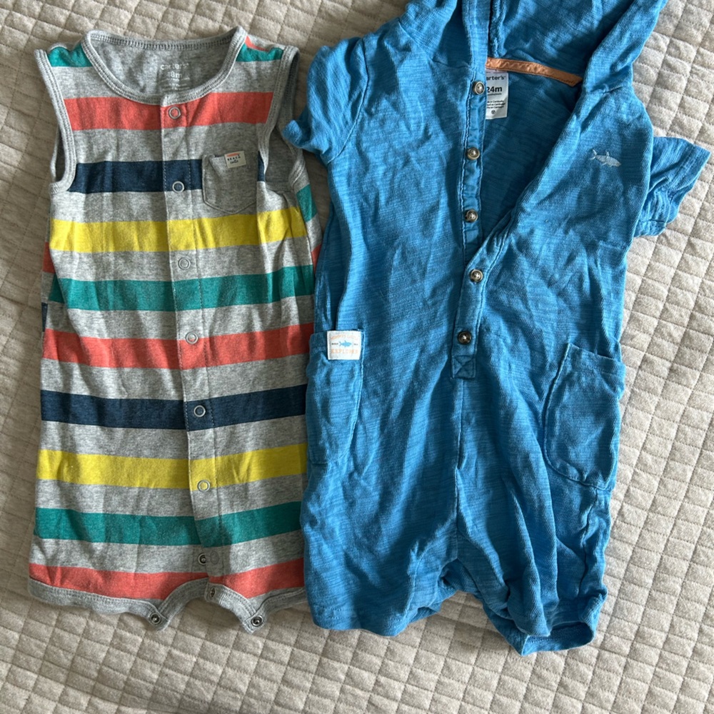 Carter's Blue and Gray Bodysuits Soft and Stylish